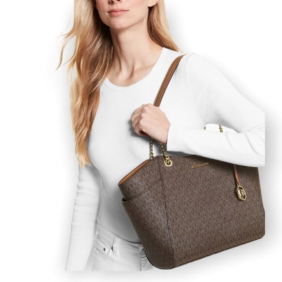 Michael Kors Jet Set Travel Large Logo Shoulder Bag - Picture 2 of 5